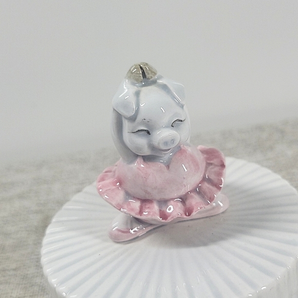 Vintage Fitz & Floyd Pig With Tutu Ceramic Trinket Box 1979 - Picture 4 of 6
